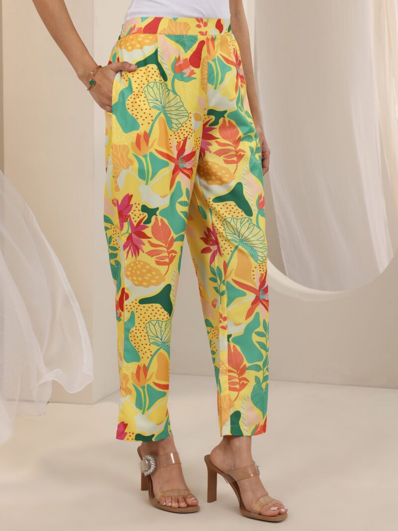 Yellow Printed Cotton Blend Co-Ord Sets - Image 11