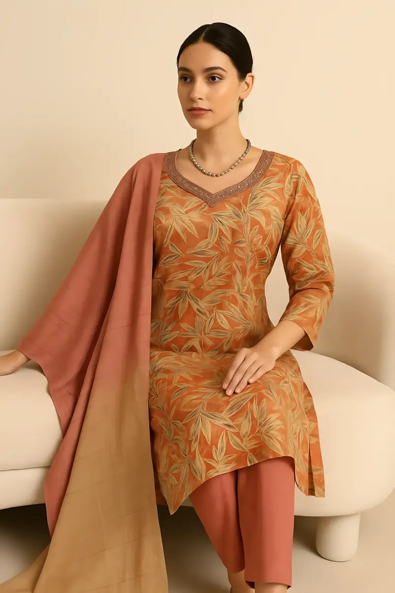 Pink Color Modal 3 piece Set Jumbo Size Handwork