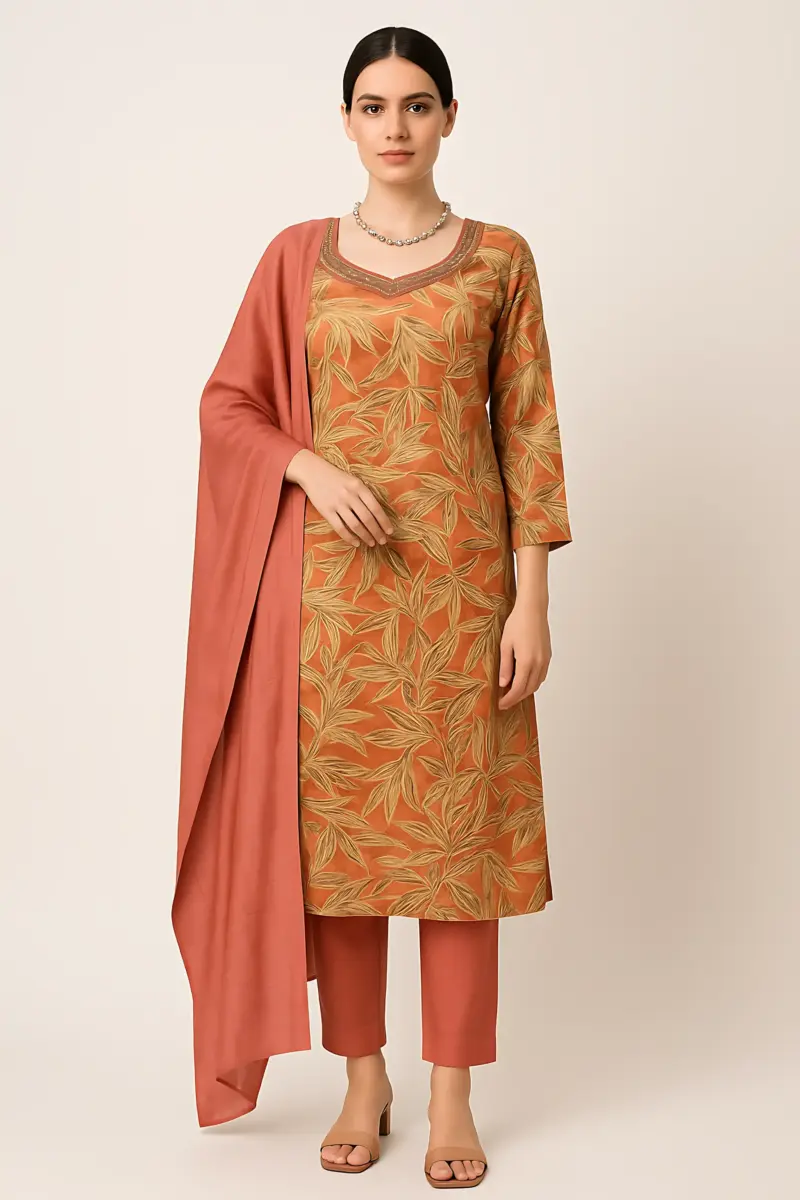 Pink Color Modal 3 piece Set Jumbo Size Handwork - Image 5