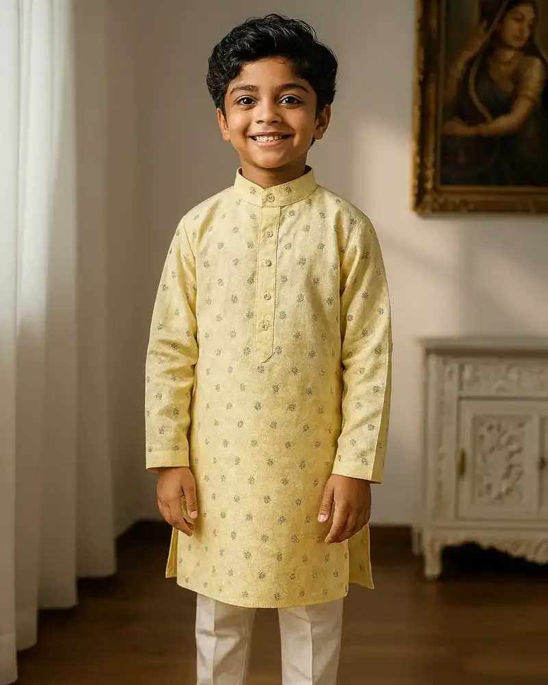 Cotton Kurta Pajama for Boys of every age Lemon
