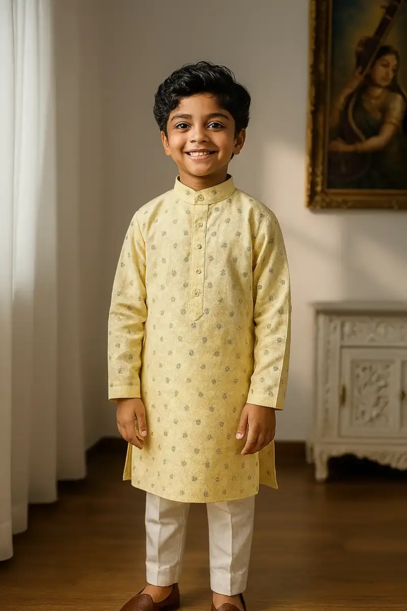 Cotton Kurta Pajama for Boys of every age Lemon