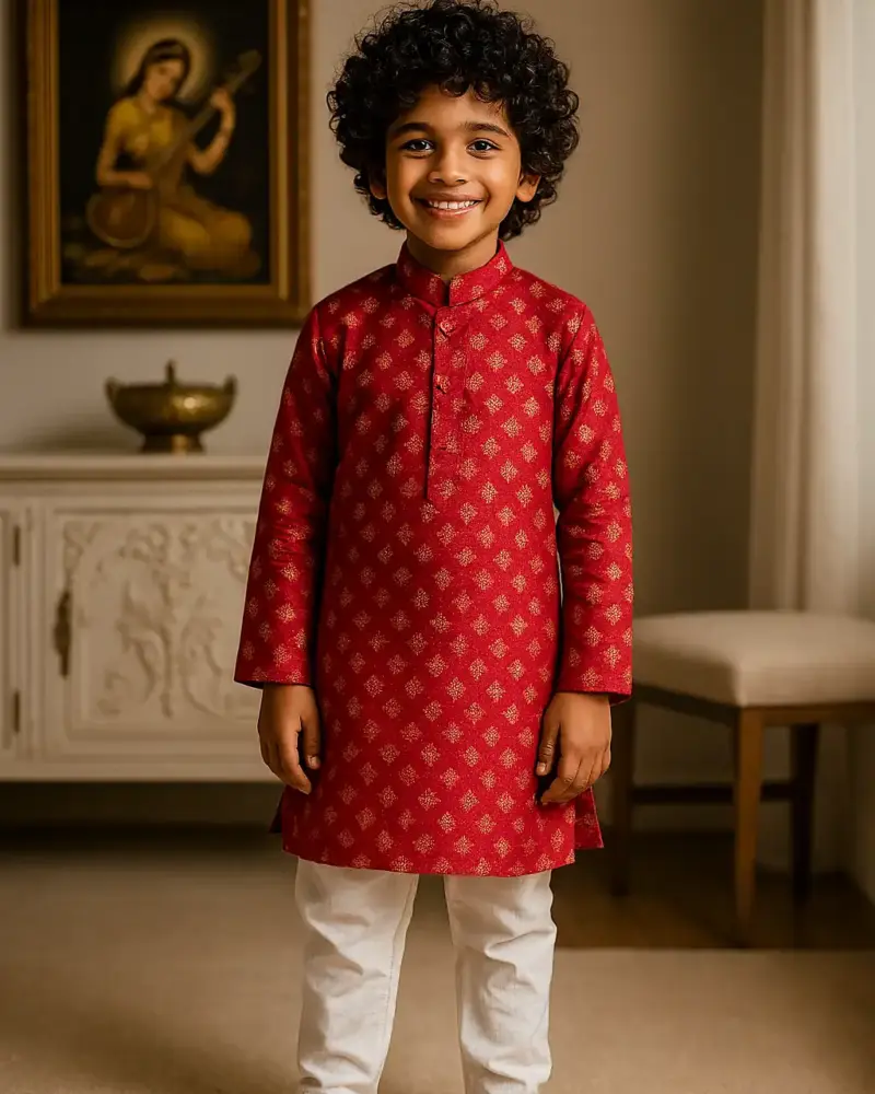Cotton Kurta Pajama for Boys of every age Red