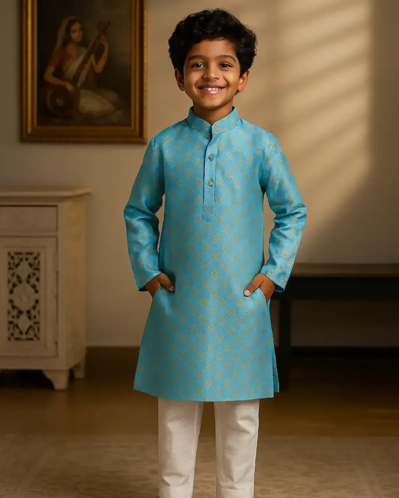 Cotton Kurta Pajama for Boys of every age Light Blue