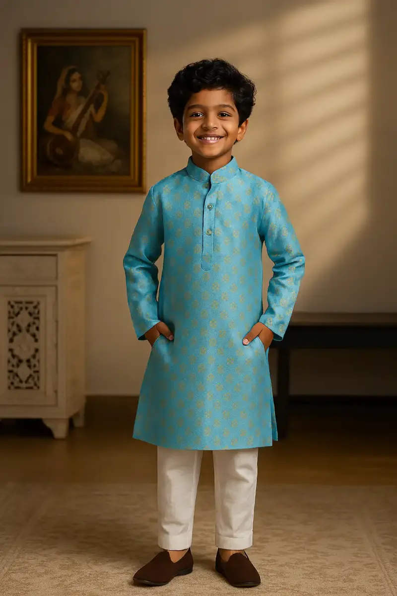 Cotton Kurta Pajama for Boys of every age Light Blue