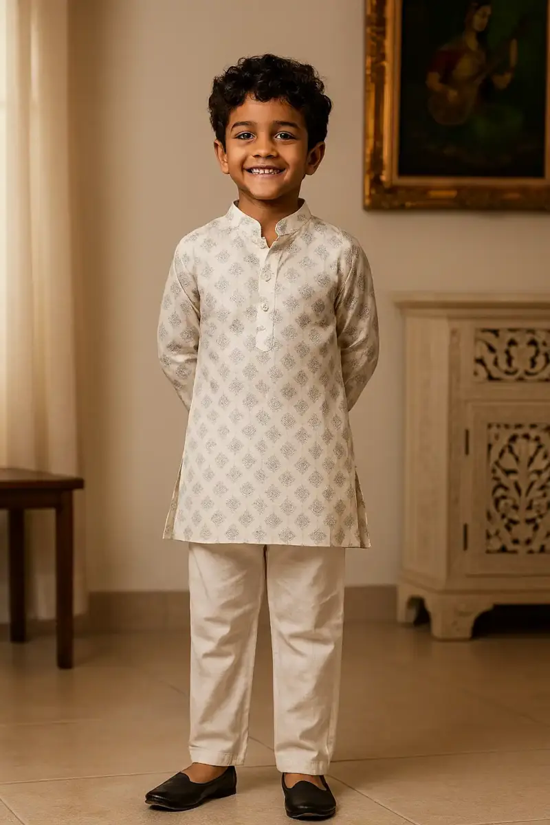 Cotton Kurta Pajama for Boys of every age White