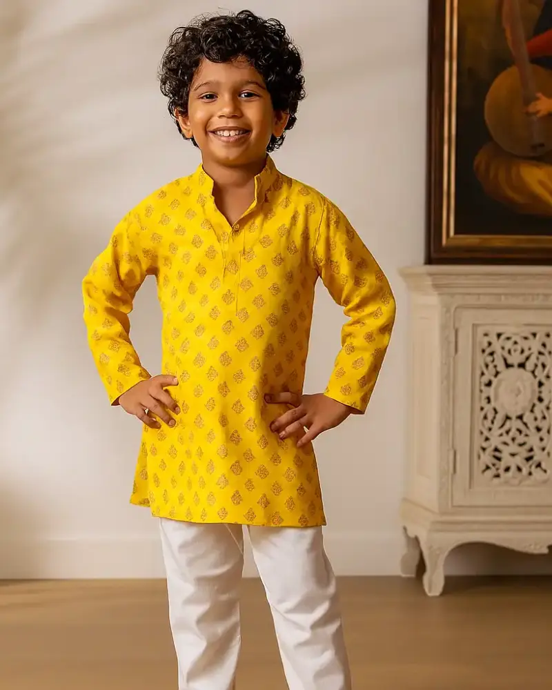 Cotton Kurta Pajama for Boys of every age Yellow