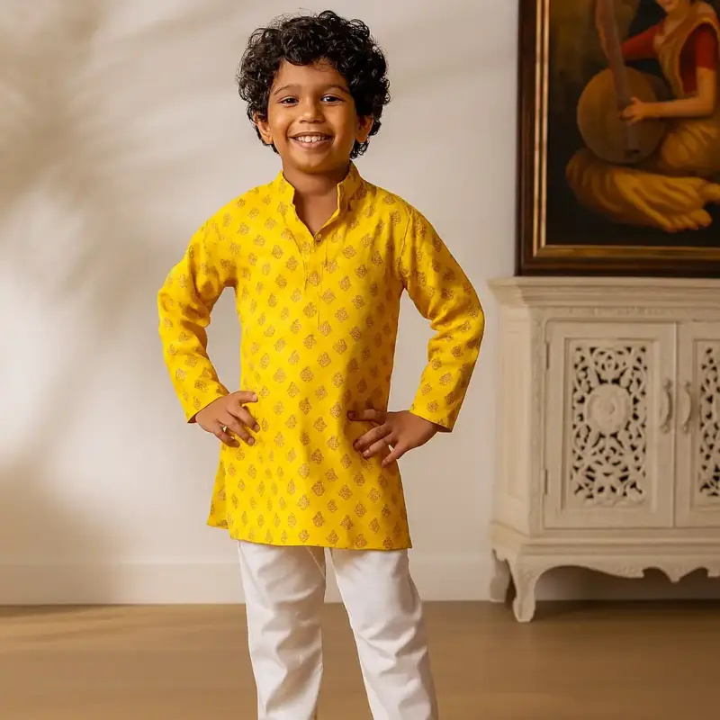 Cotton Kurta Pajama for Boys of every age Yellow