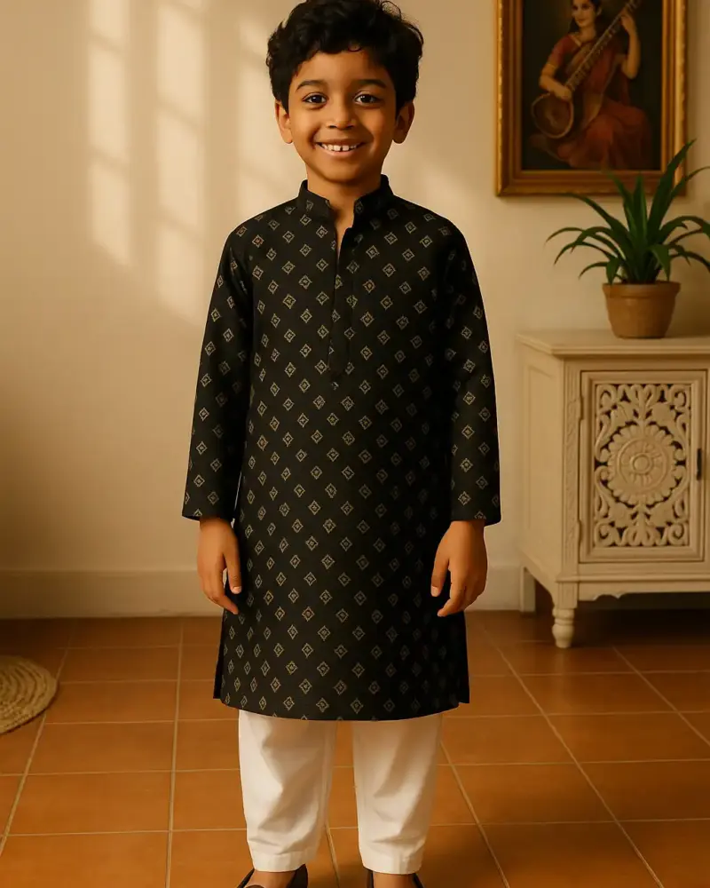 Cotton Kurta Pajama for Boys of every age Black