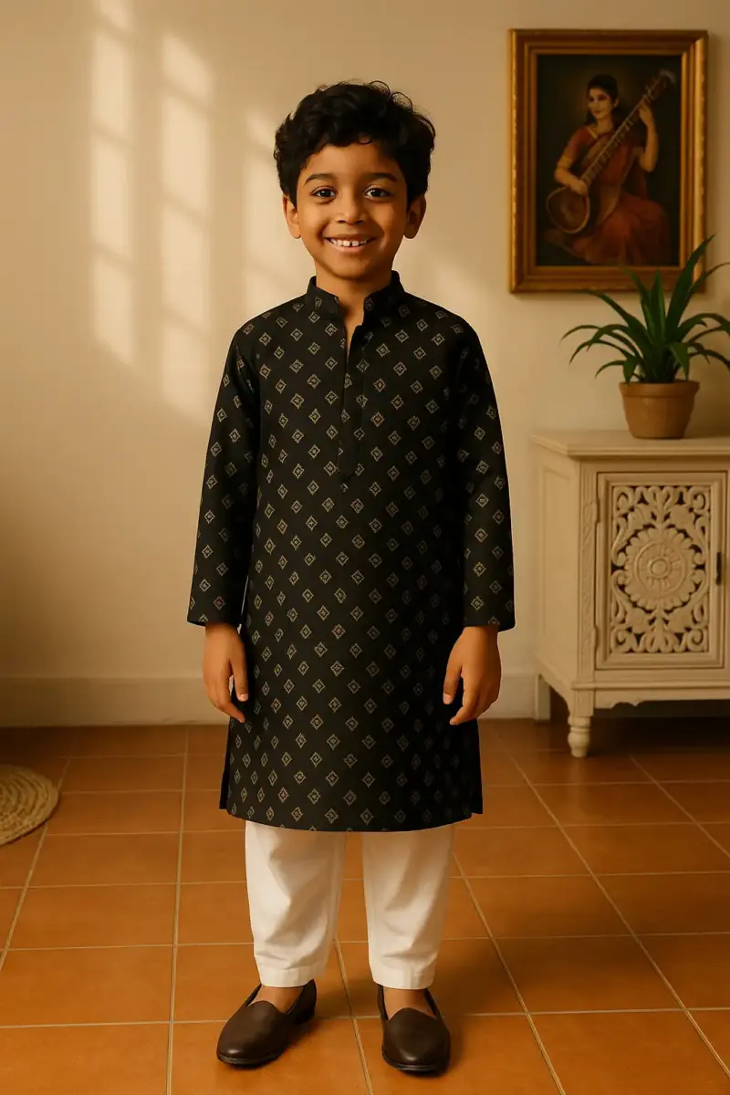 Cotton Kurta Pajama for Boys of every age Black