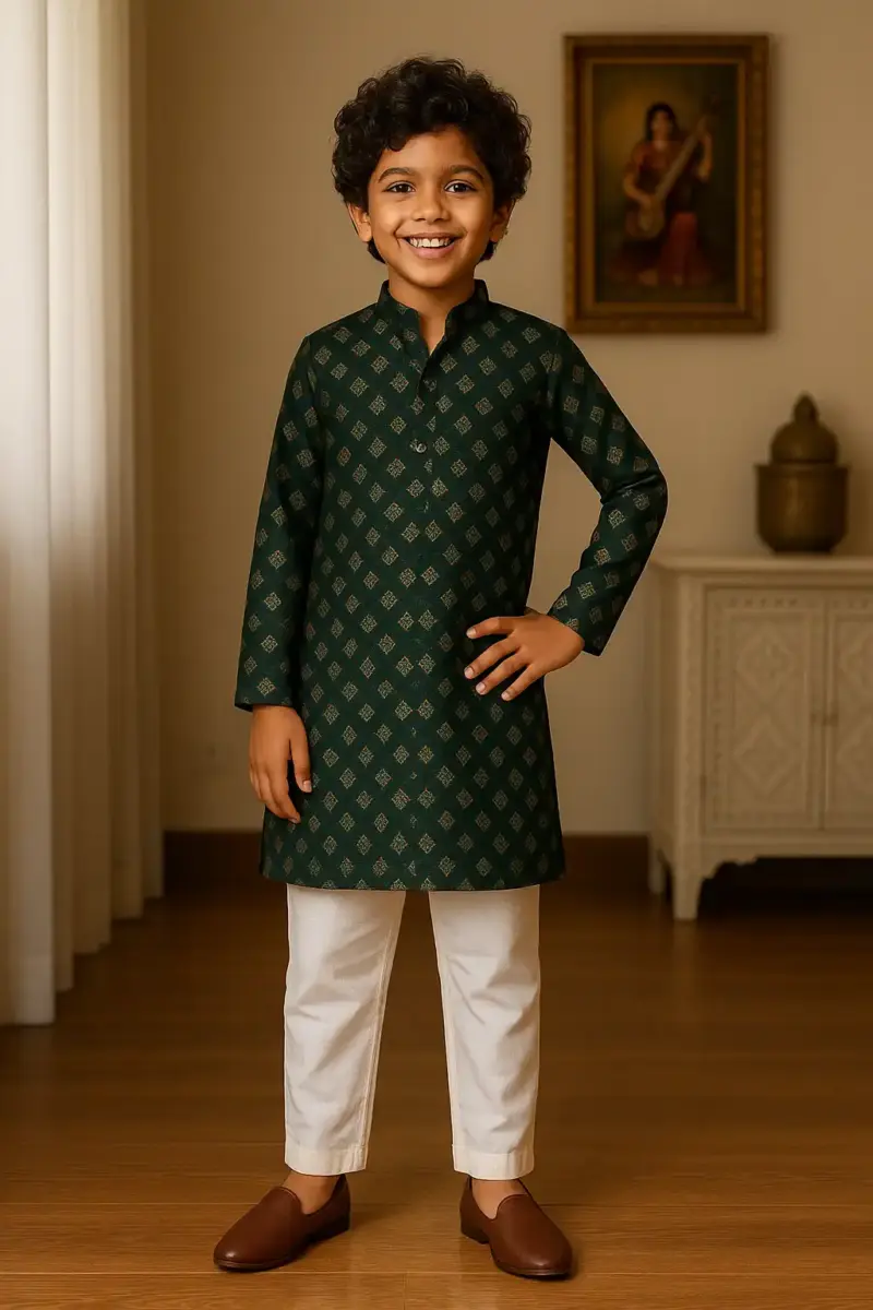 Cotton Kurta Pajama for Boys of every age - Dark Green