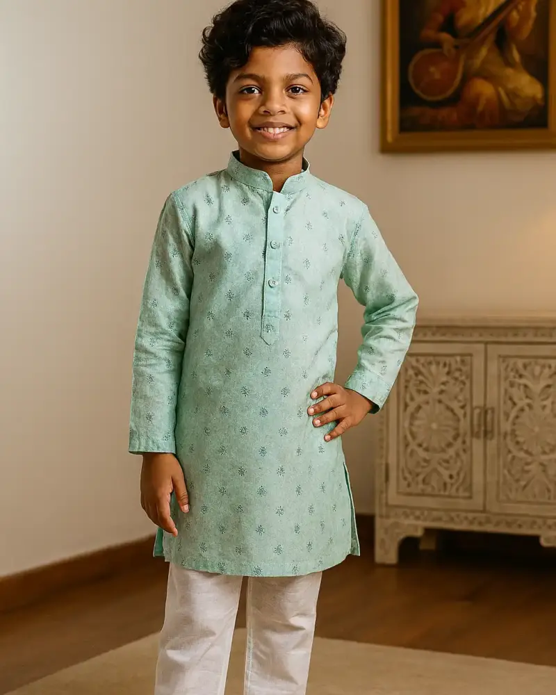 Cotton Kurta Pajama for Boys of every age Light Green