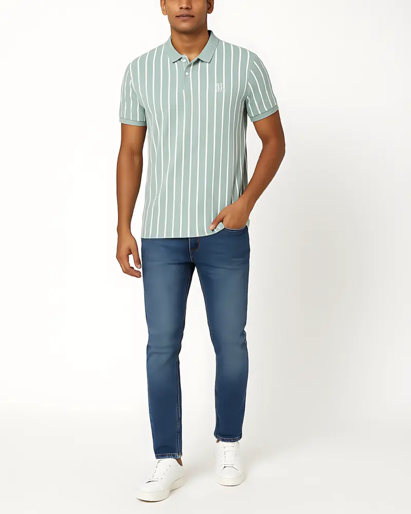 Men’s Striped Polo T-Shirt Casual Wear
