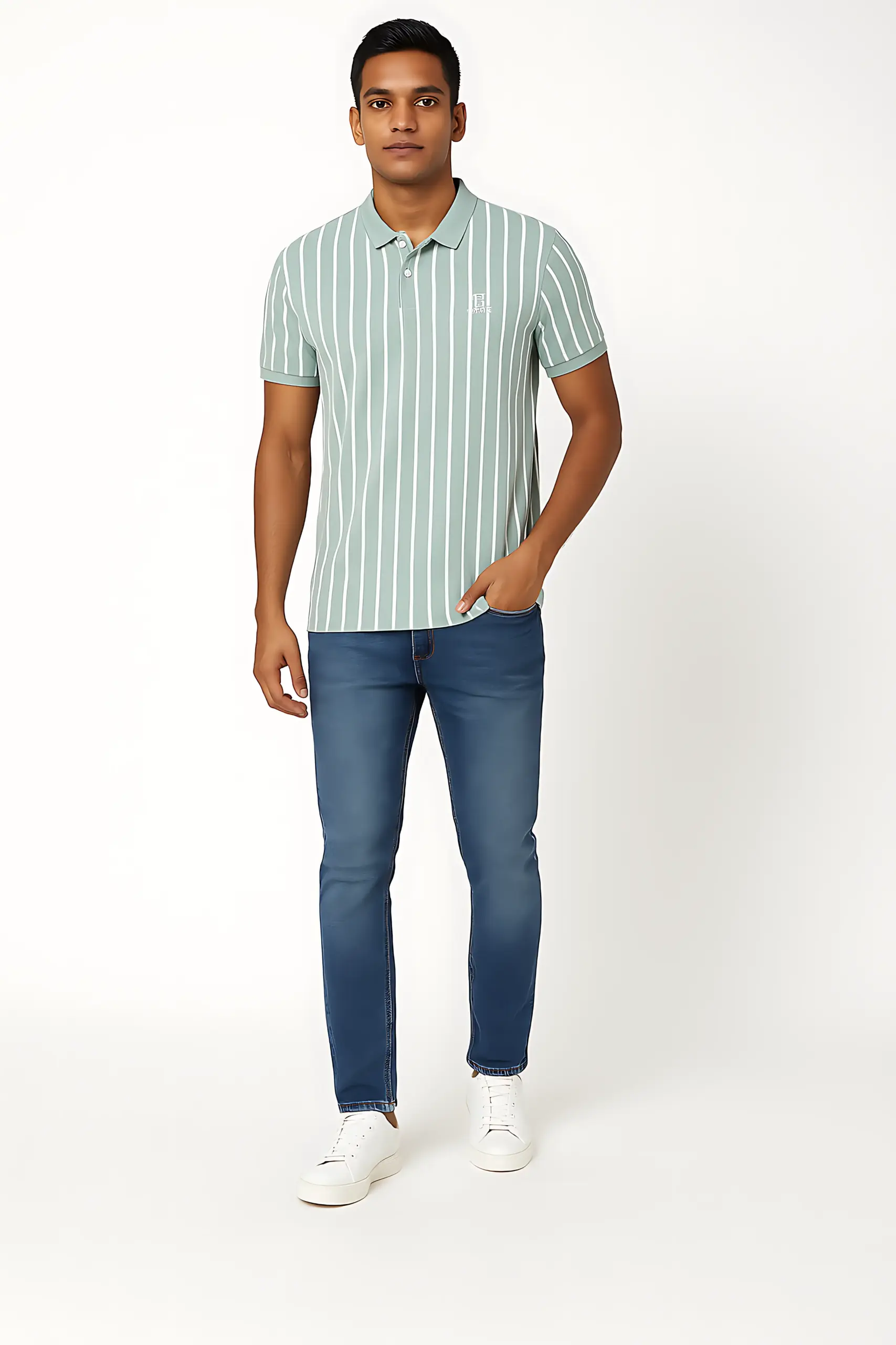 Men’s Striped Polo T-Shirt Casual Wear