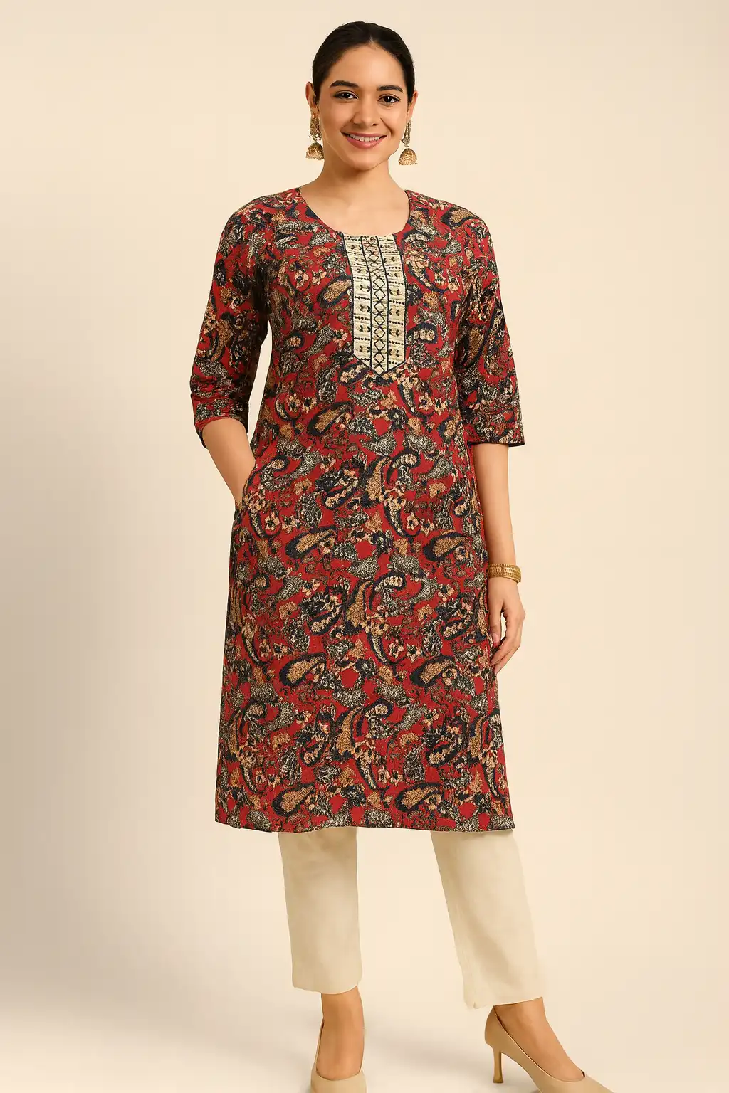 Cotton Blend Kurti With Pocket