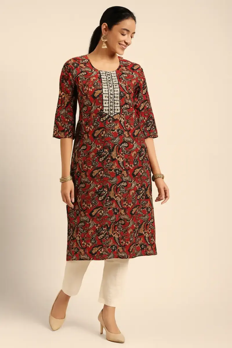 Cotton Blend Kurti With Pocket
