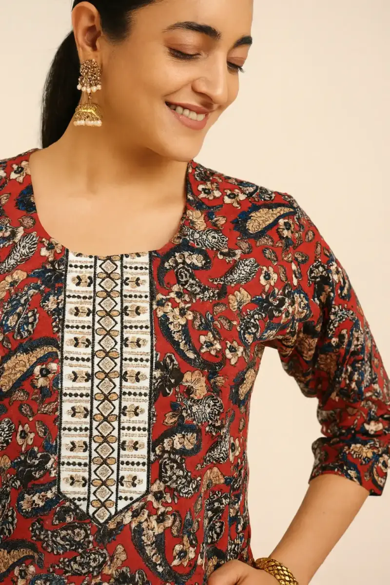 Cotton Blend Kurti With Pocket