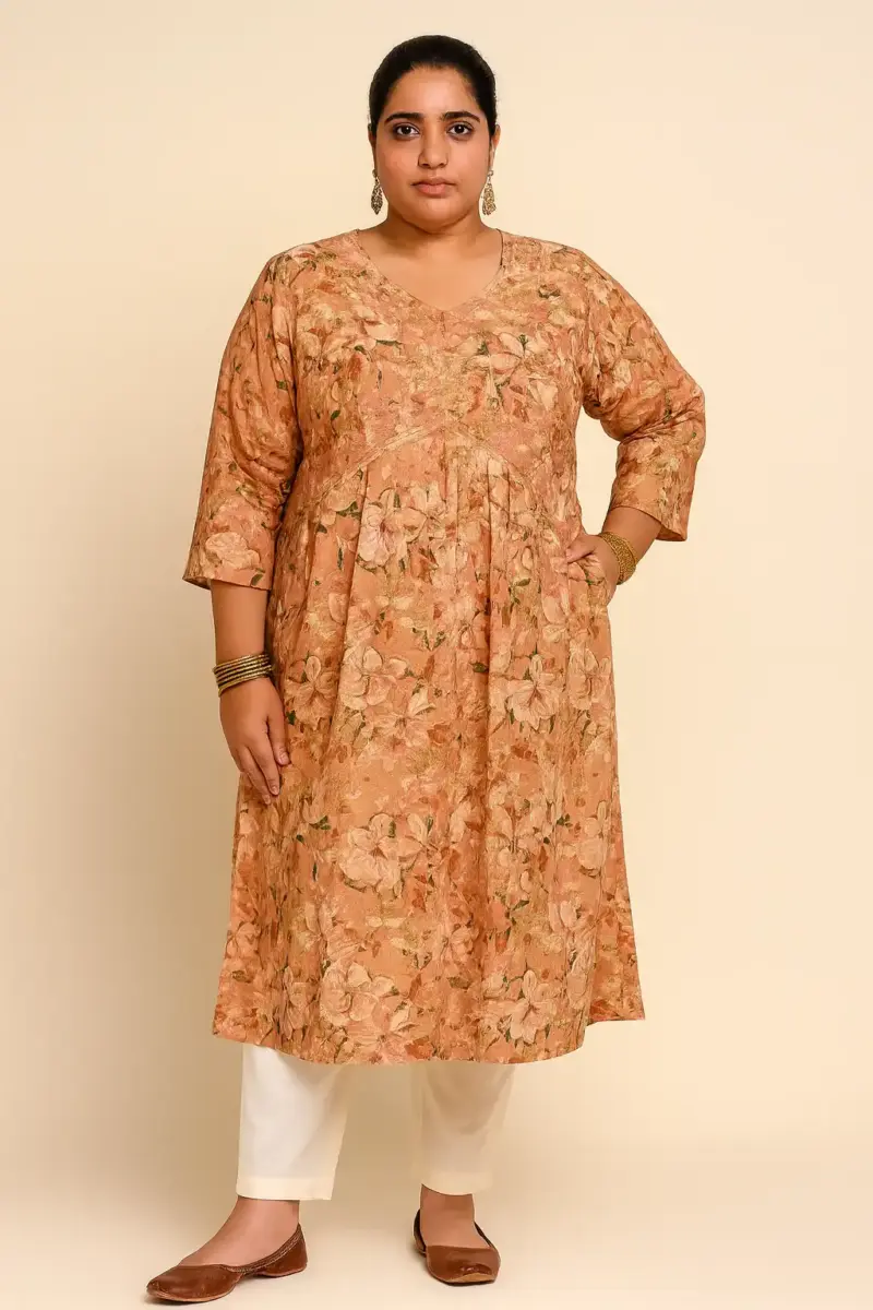Floral Printed A-line Midi Dress