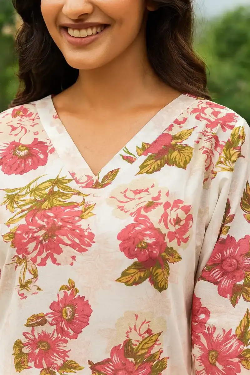 Floral print cotton kurti