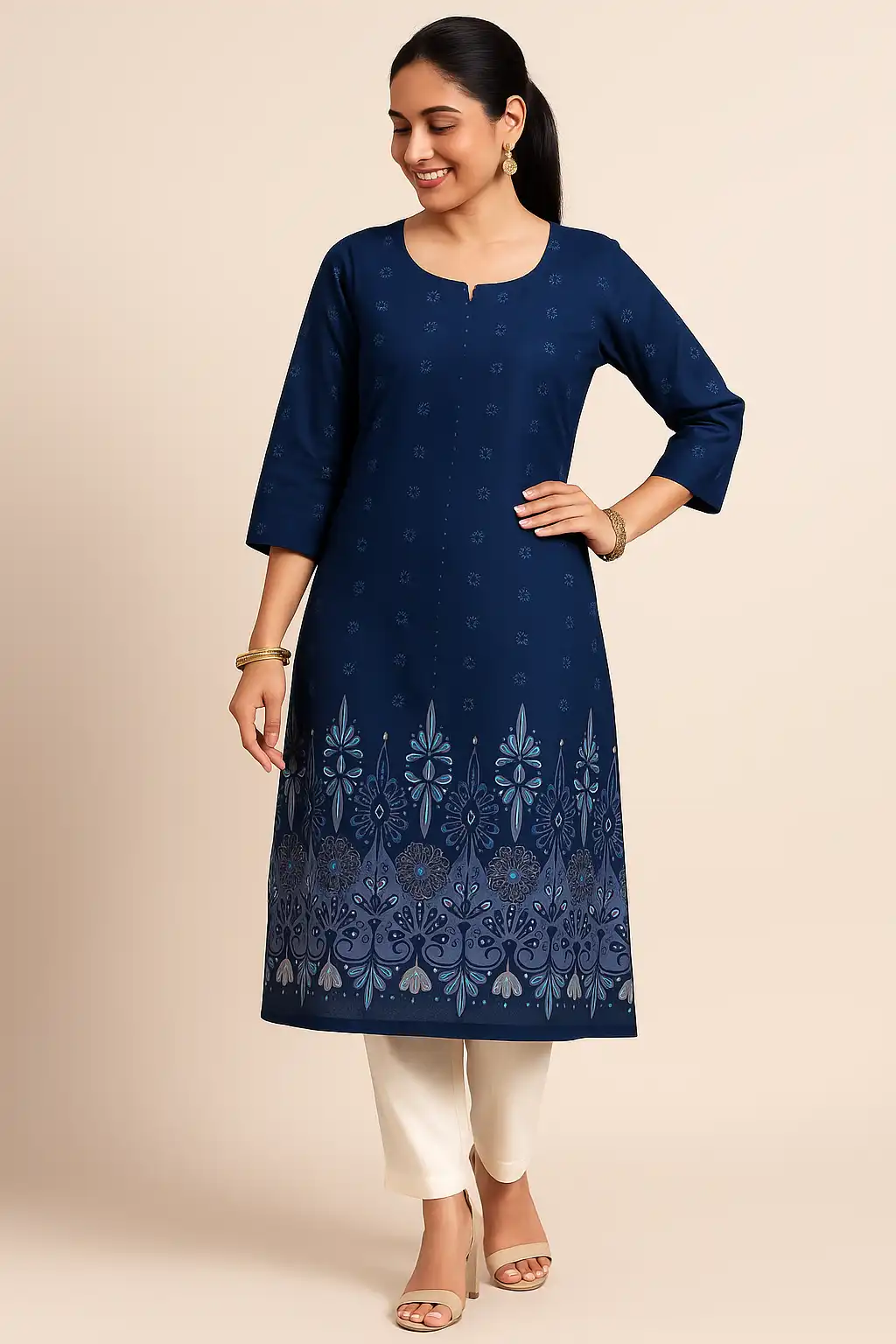 Cotton Kurti with motif prints