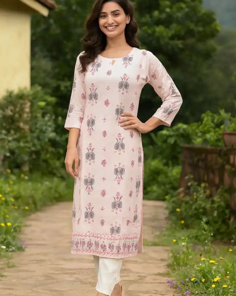 Cotton printed kurta