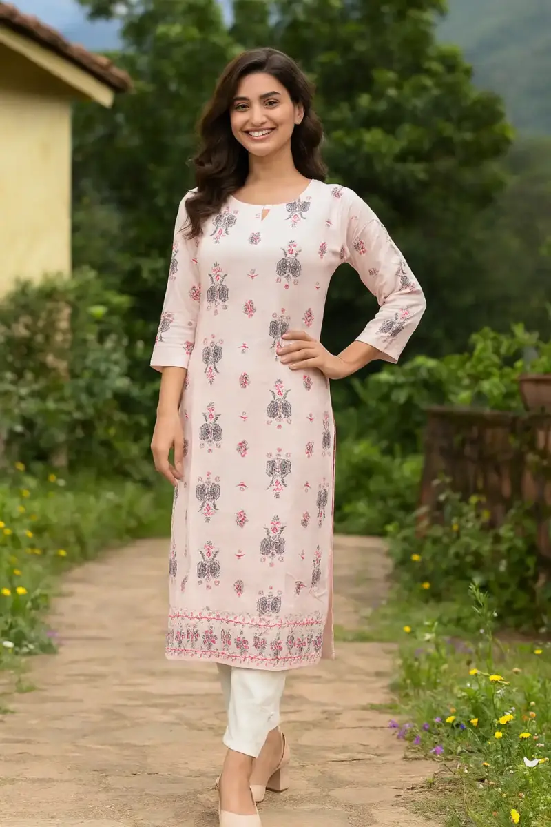 Cotton printed kurta