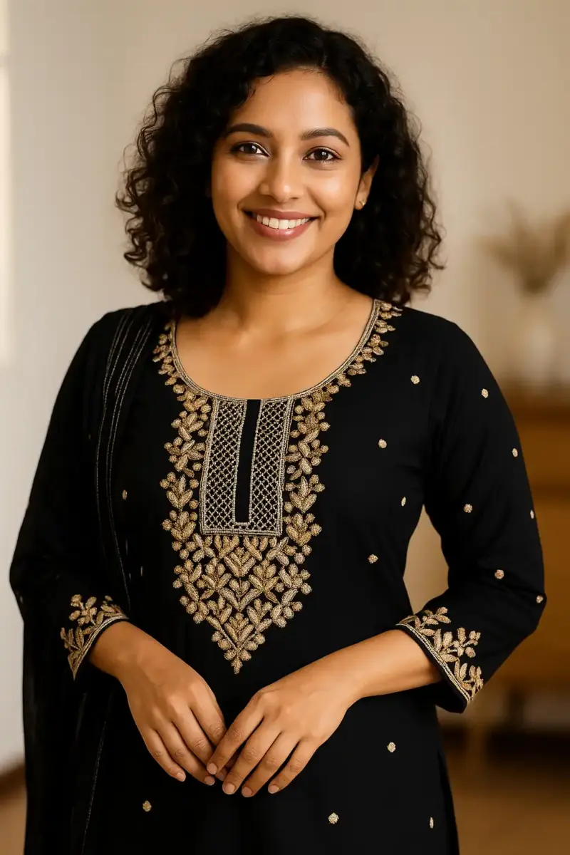 Embroidered kurta set with dupatta